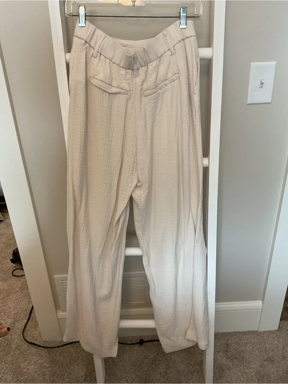 a new day Cream Crinkled High-Rise Wide Leg Pants - Picture 3 of 4